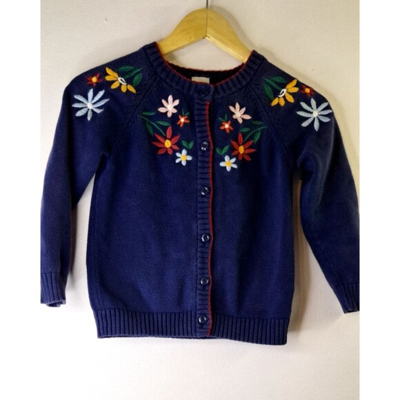 Hanna Andersson Other - HANNAH ANDERSON Knit Floral Print Button Up Cardigan Girls Sz 6/7 Cottage Core